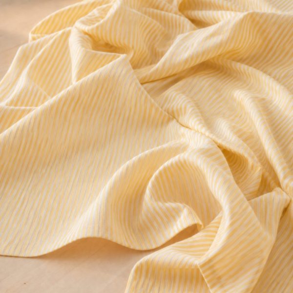 Coton rayures fines - Jaune