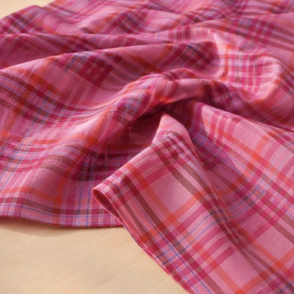 Coton tartan - Rose