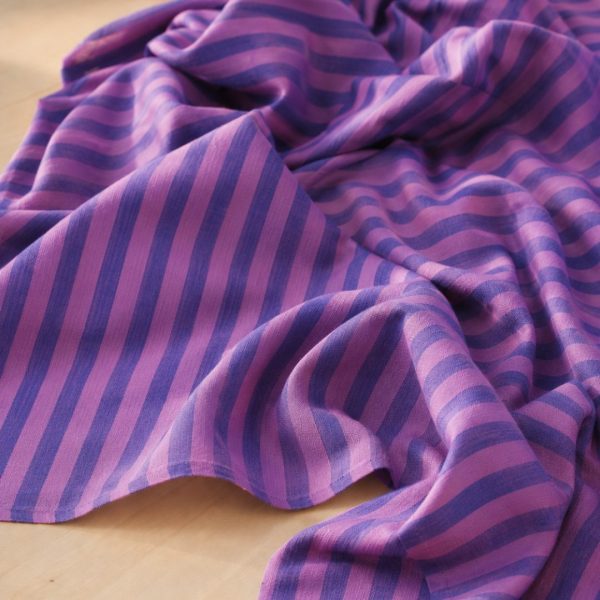 Coton grosses rayures - Mauve