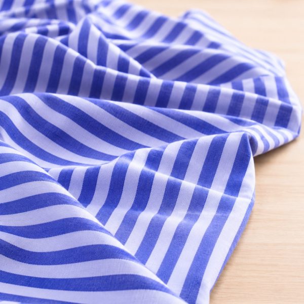 Coton grosses rayures - Bleu