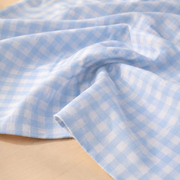 Coton carreaux moyens - Bleu