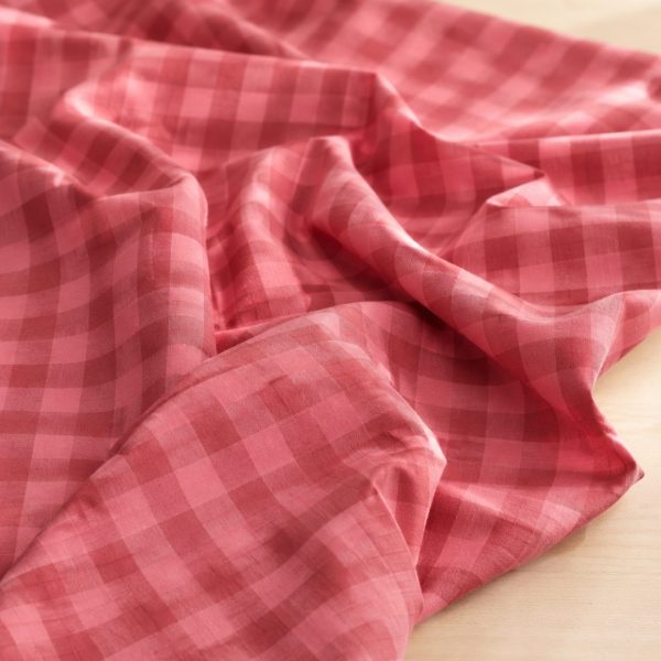 Coton carreaux moyens - Rose