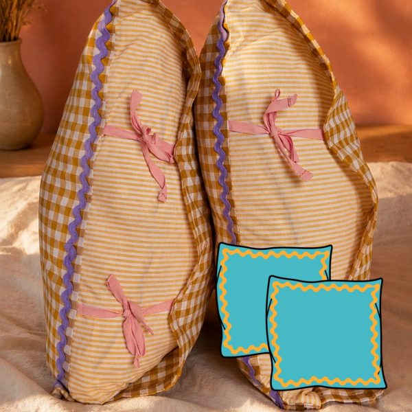 Kit couture - Duo Housses coussins Sarasa - Jaune